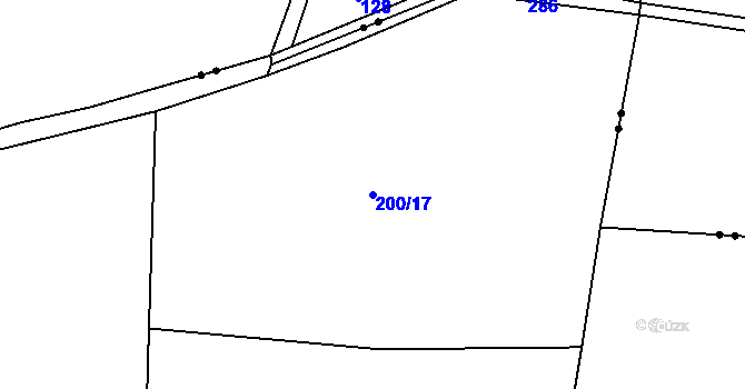 Parcela st. 200/17 v KÚ Hvozdečko, Katastrální mapa