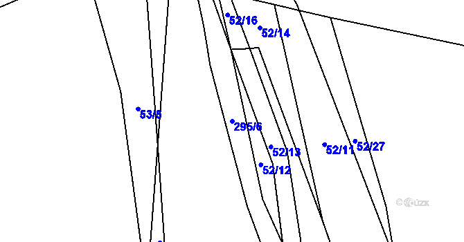 Parcela st. 295/6 v KÚ Hvozdečko, Katastrální mapa