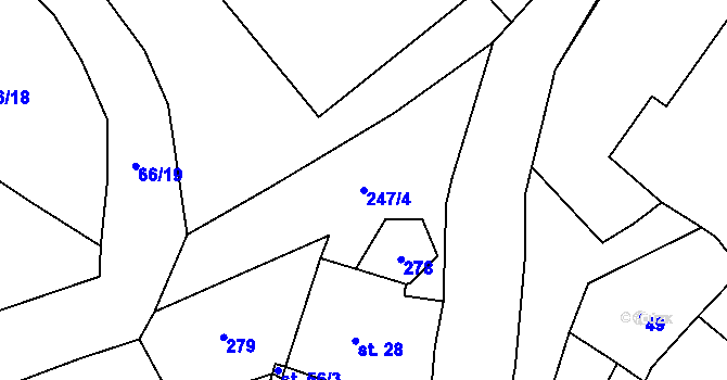 Parcela st. 247/4 v KÚ Jeřmaň, Katastrální mapa