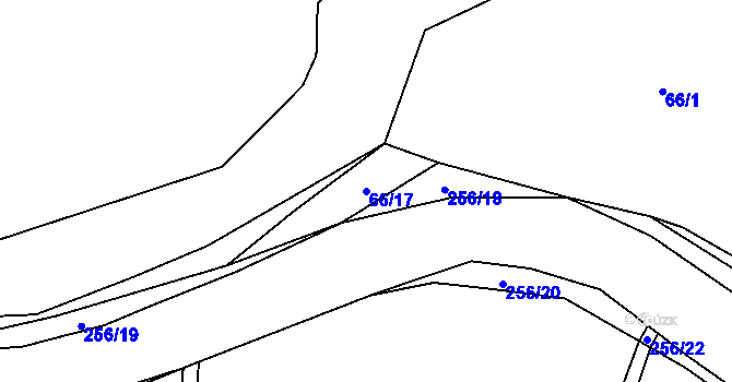 Parcela st. 66/17 v KÚ Jeřmaň, Katastrální mapa