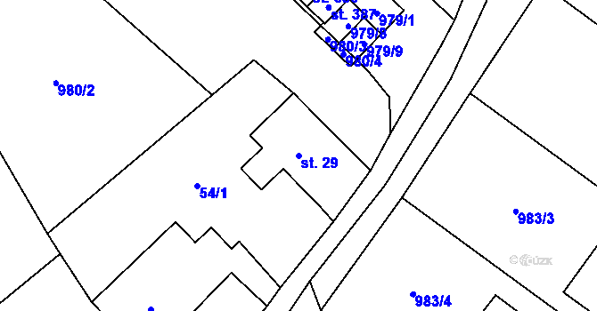 Parcela st. 29 v KÚ Bozkov, Katastrální mapa