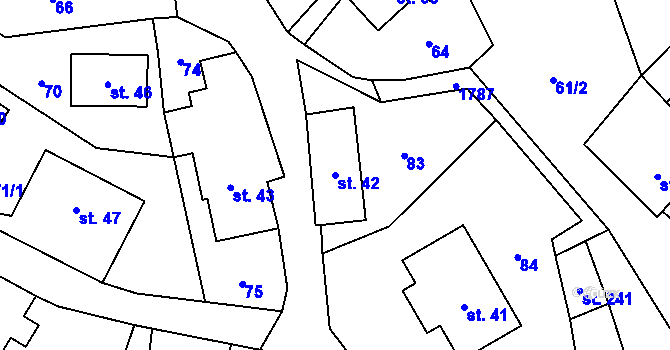 Parcela st. 42 v KÚ Bozkov, Katastrální mapa