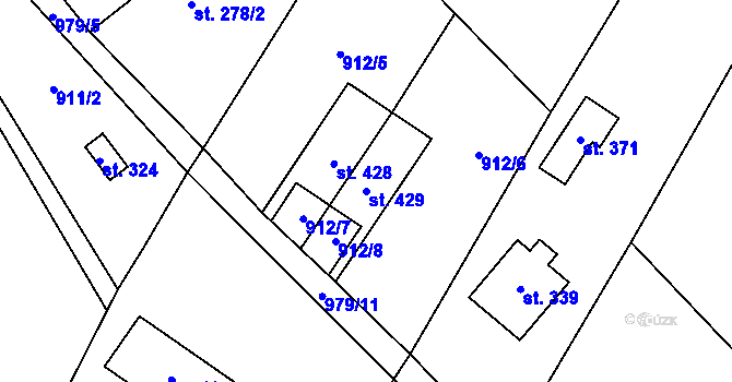 Parcela st. 429 v KÚ Bozkov, Katastrální mapa