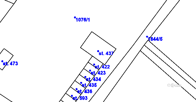 Parcela st. 437 v KÚ Bozkov, Katastrální mapa