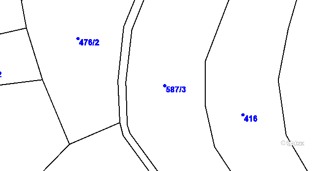 Parcela st. 587/3 v KÚ Bozkov, Katastrální mapa