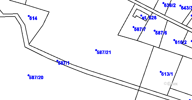 Parcela st. 587/21 v KÚ Bozkov, Katastrální mapa