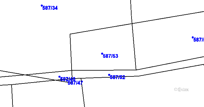 Parcela st. 587/53 v KÚ Bozkov, Katastrální mapa