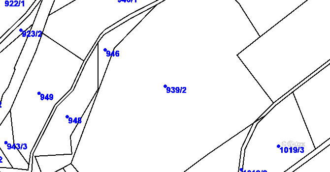 Parcela st. 939/2 v KÚ Bozkov, Katastrální mapa