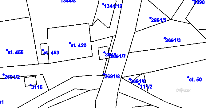 Parcela st. 3079 v KÚ Božanov, Katastrální mapa