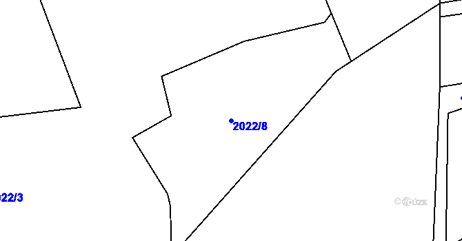 Parcela st. 2022/8 v KÚ Božanov, Katastrální mapa