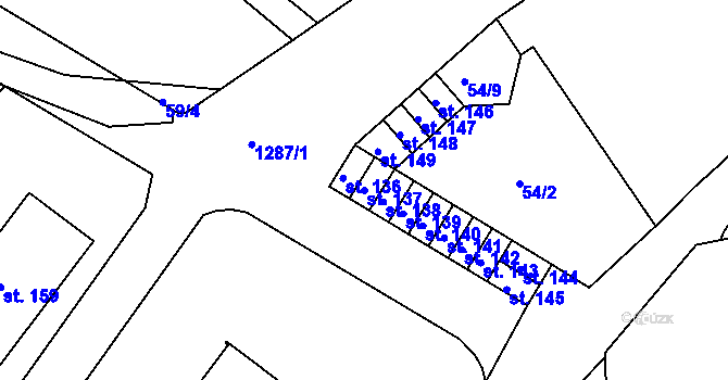 Parcela st. 137 v KÚ Božejov, Katastrální mapa