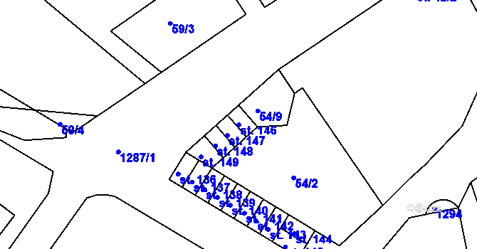 Parcela st. 146 v KÚ Božejov, Katastrální mapa