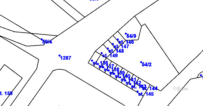 Parcela st. 149 v KÚ Božejov, Katastrální mapa