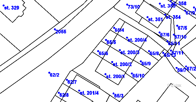 Parcela st. 65/6 v KÚ Božejov, Katastrální mapa