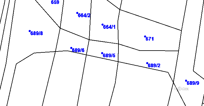 Parcela st. 689/5 v KÚ Svoříž, Katastrální mapa