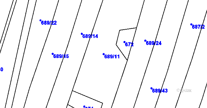 Parcela st. 689/11 v KÚ Svoříž, Katastrální mapa