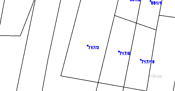 Parcela st. 717/3 v KÚ Svoříž, Katastrální mapa