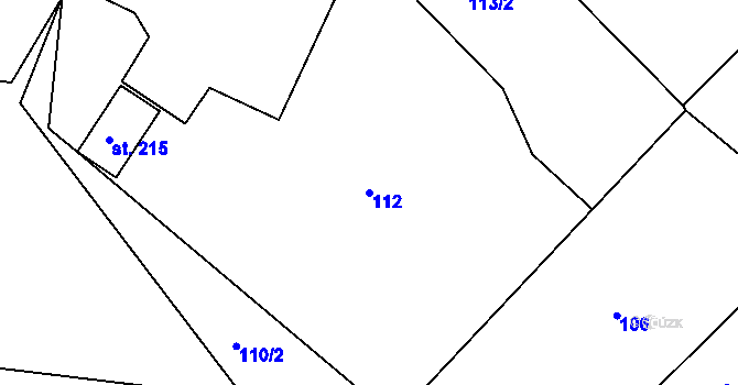 Parcela st. 112 v KÚ Božetice, Katastrální mapa