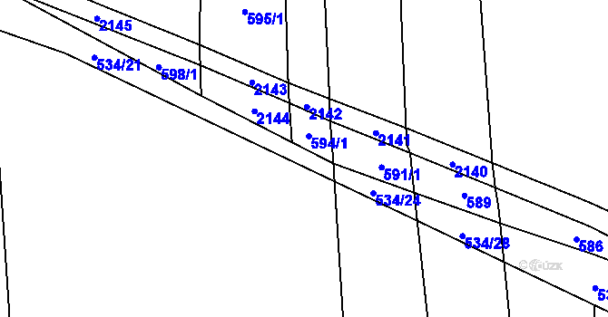 Parcela st. 534/23 v KÚ Božetice, Katastrální mapa