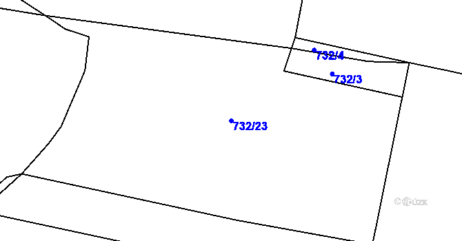 Parcela st. 732/23 v KÚ Božetice, Katastrální mapa