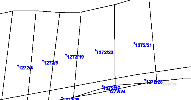 Parcela st. 1272/20 v KÚ Božetice, Katastrální mapa