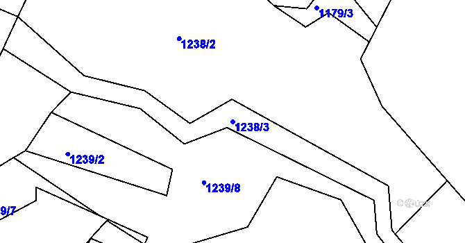 Parcela st. 1238/3 v KÚ Radihošť, Katastrální mapa