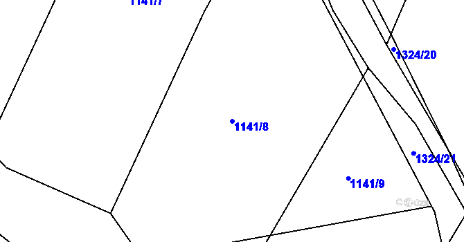 Parcela st. 1141/8 v KÚ Radihošť, Katastrální mapa