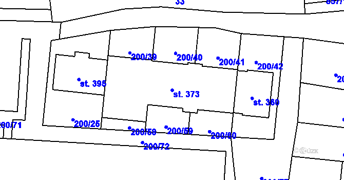 Parcela st. 373 v KÚ Boží Dar, Katastrální mapa