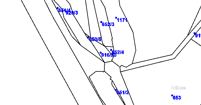 Parcela st. 916/20 v KÚ Boží Dar, Katastrální mapa