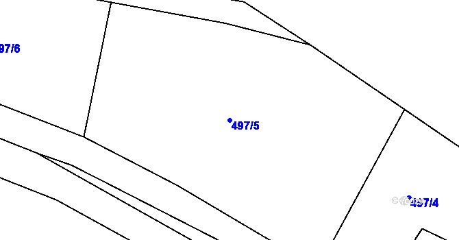 Parcela st. 497/5 v KÚ Ryžovna, Katastrální mapa