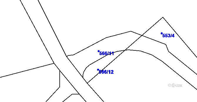 Parcela st. 566/11 v KÚ Ryžovna, Katastrální mapa