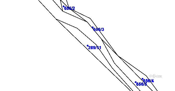 Parcela st. 289/11 v KÚ Ryžovna, Katastrální mapa