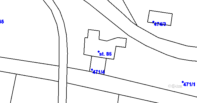 Parcela st. 85 v KÚ Ryžovna, Katastrální mapa