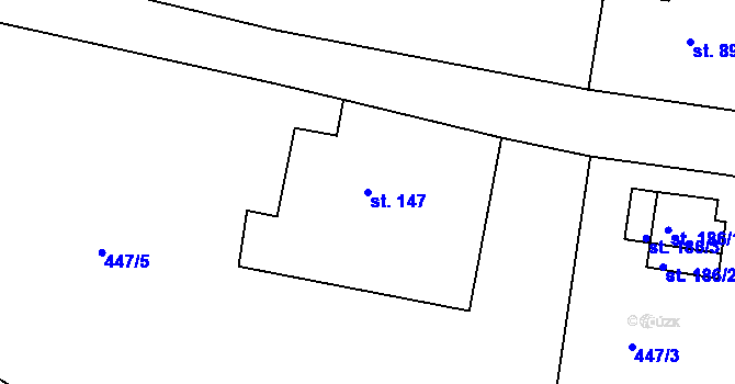 Parcela st. 147 v KÚ Ryžovna, Katastrální mapa