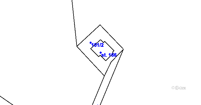 Parcela st. 166 v KÚ Ryžovna, Katastrální mapa
