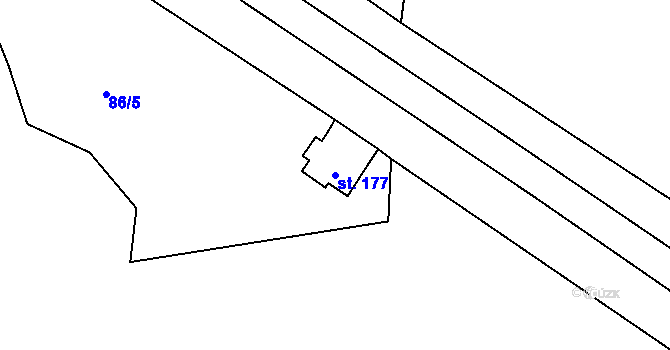 Parcela st. 177 v KÚ Ryžovna, Katastrální mapa
