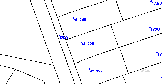 Parcela st. 225 v KÚ České Křídlovice, Katastrální mapa