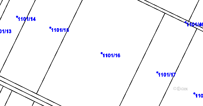 Parcela st. 1101/16 v KÚ České Křídlovice, Katastrální mapa