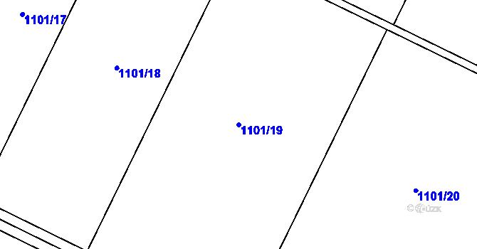 Parcela st. 1101/19 v KÚ České Křídlovice, Katastrální mapa