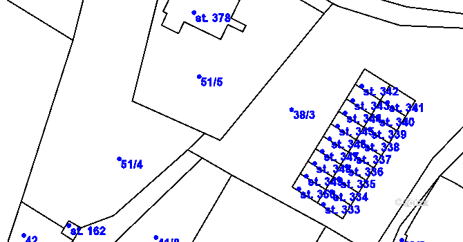 Parcela st. 51/7 v KÚ Božičany, Katastrální mapa
