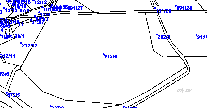 Parcela st. 212/6 v KÚ Jimlíkov, Katastrální mapa