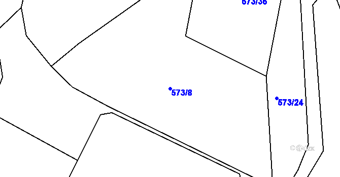 Parcela st. 573/8 v KÚ Jimlíkov, Katastrální mapa