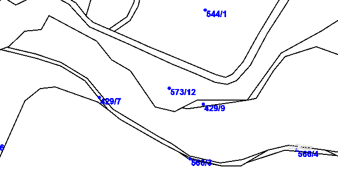 Parcela st. 573/12 v KÚ Jimlíkov, Katastrální mapa