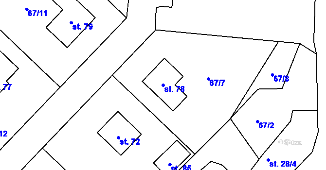 Parcela st. 78 v KÚ Jimlíkov, Katastrální mapa