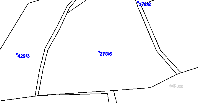 Parcela st. 278/6 v KÚ Jimlíkov, Katastrální mapa