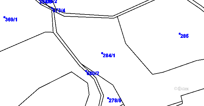Parcela st. 284/1 v KÚ Jimlíkov, Katastrální mapa