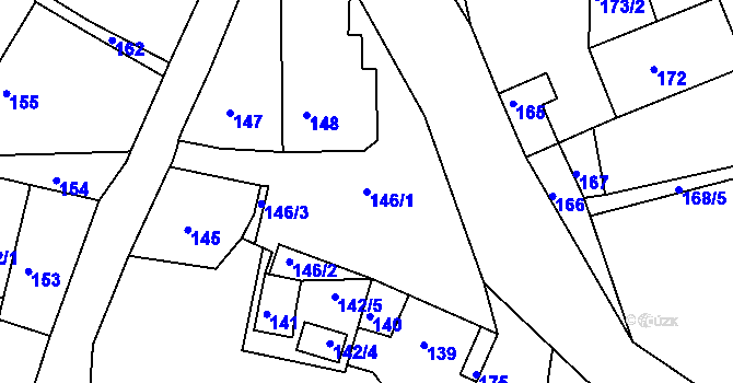 Parcela st. 146/1 v KÚ Božtěšice, Katastrální mapa