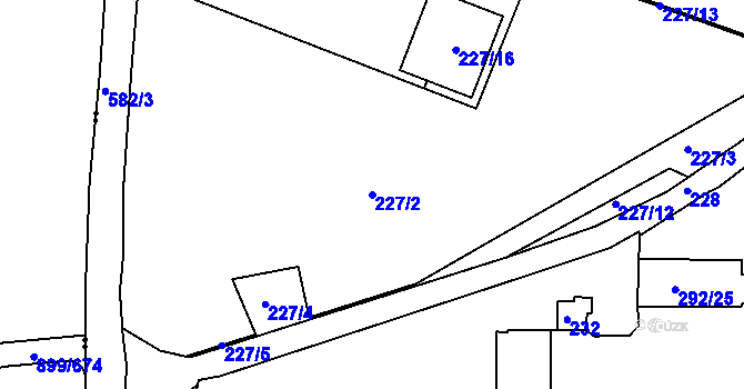 Parcela st. 227/2 v KÚ Božtěšice, Katastrální mapa