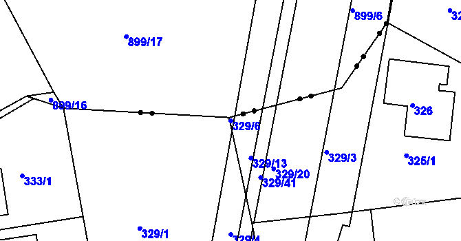 Parcela st. 329/6 v KÚ Božtěšice, Katastrální mapa