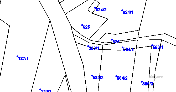 Parcela st. 583/1 v KÚ Božtěšice, Katastrální mapa
